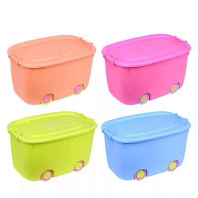 定制logo滑轮收纳箱卡通儿童玩具整理箱宝宝杂物储物箱塑料储物盒|ms