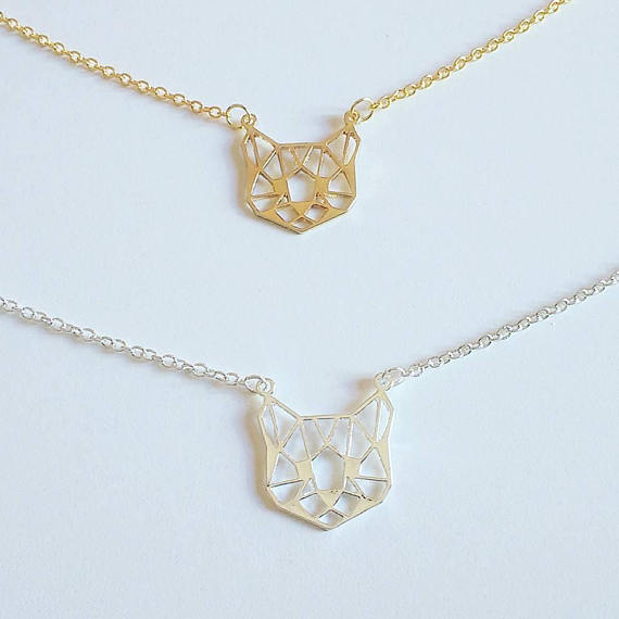 Hollow cat pendant necklace plating gold silver animal kitten necklace clavicle chain wholesale