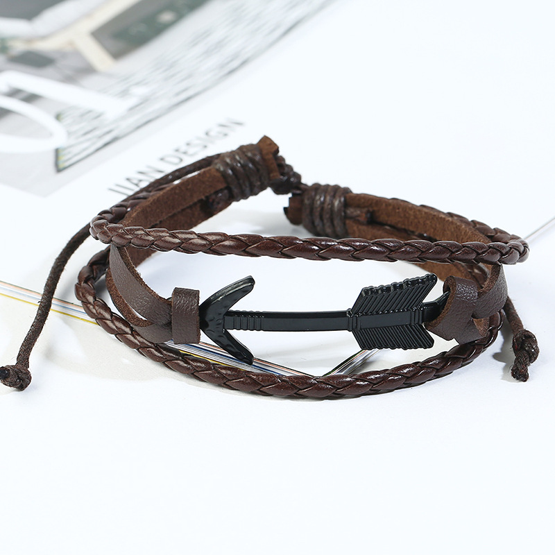 Leather Fashion Geometric bracelet  Sixpiece set NHPK2177Sixpiecesetpicture4