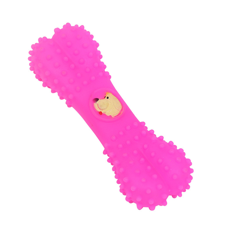 Juguete para mascotas hueso de púas resistente a mordeduras sonido molar vinilo juguete peluche Golden Retriever perro de juguete fábrica al por mayor