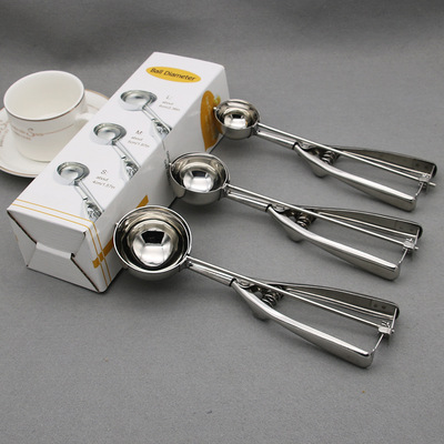 Packed three-piece Stainless steel Ice cream Spoon Ice cream scoop Ice cream spoon Fruit spoon to dig the ball