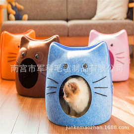 猫窝春夏季猫舍凉窝猫咪窝毛毡窝猫盆网红猫锅四季通用狗窝猫房子