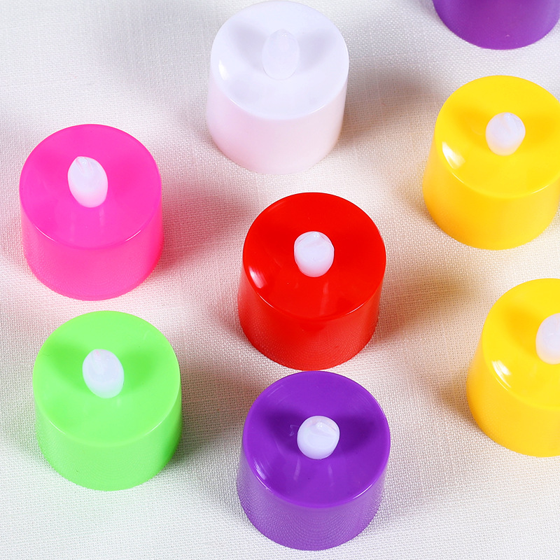 Wholesale Seven Colors LED simulation Plastic Electronics Candle lamp 6 colour 24 wholesale Nahuo