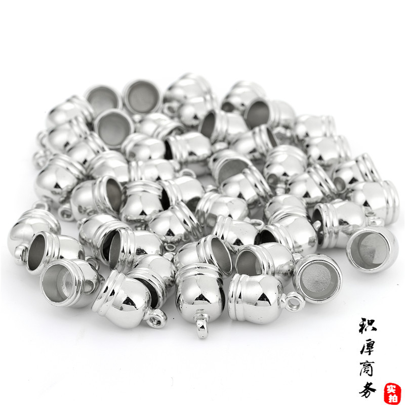 Transfronteriza de galvanoplastia sombrero de la borla DIY accesorios de la joyería de moda de plástico multicolor CCB Campana de oro y plata pistola Negro