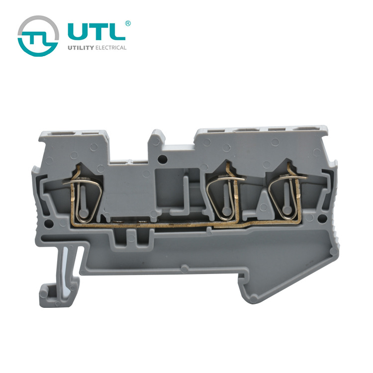 尤提乐JUT3-1.5/1-2弹簧端子 一进二出弹簧端子 快速接线弹簧端子