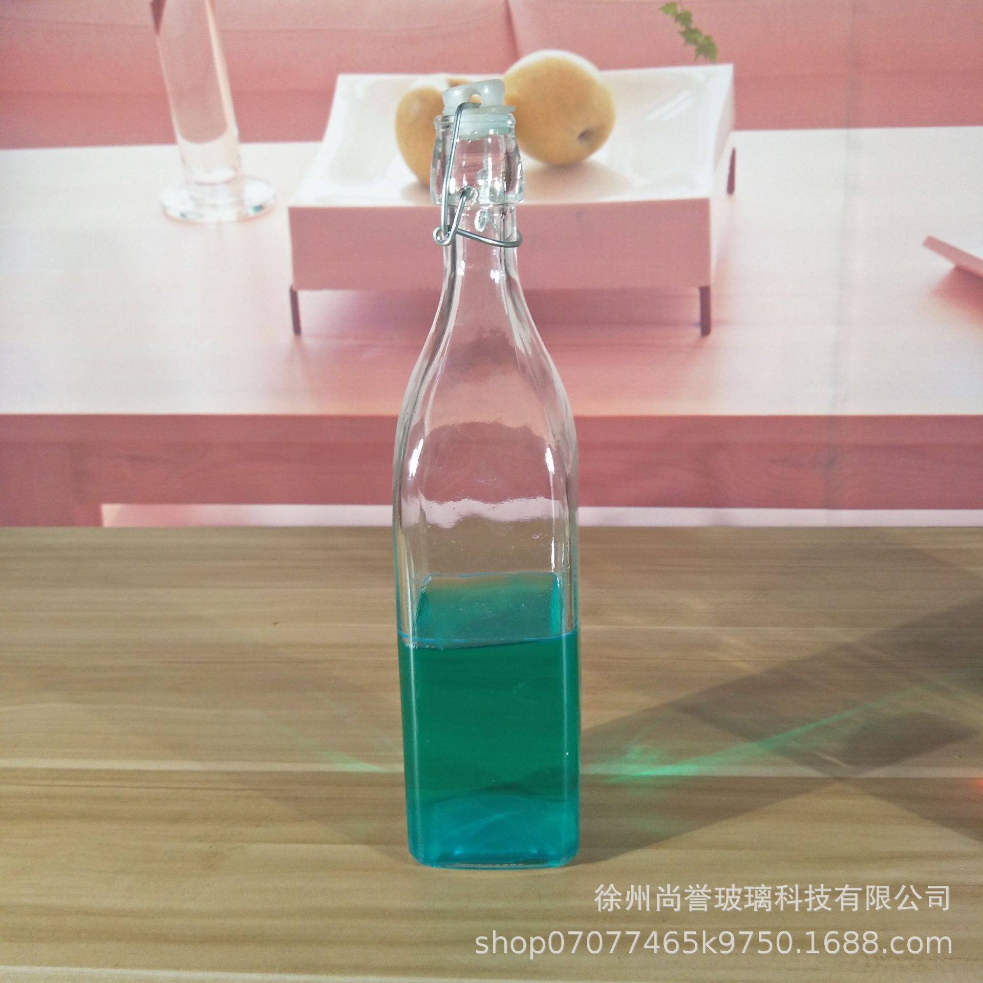 现货卡扣玻璃瓶500ml1000ml防滴漏卡扣玻璃油瓶酱油瓶