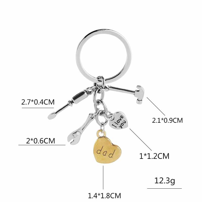 Ensemble De Gadgets Cadeau Fête Des Pères Personnalisé Pendentif Porte-clé Je T&#39;aime Pêche Coeur Pendentif Trousseau Nihaojewelry Gros display picture 1