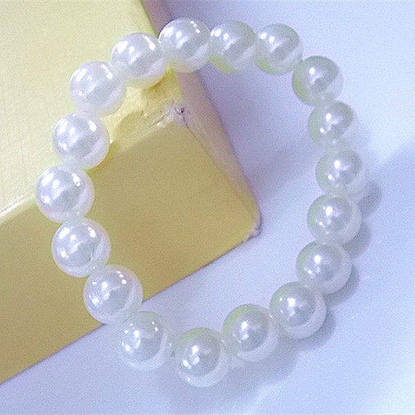 Big white beige creative bracelet pearl