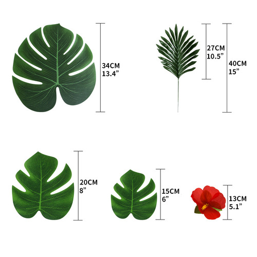 凯凤派对棕榈龟背叶仿真花朵节日活动户外室内餐桌布置道具