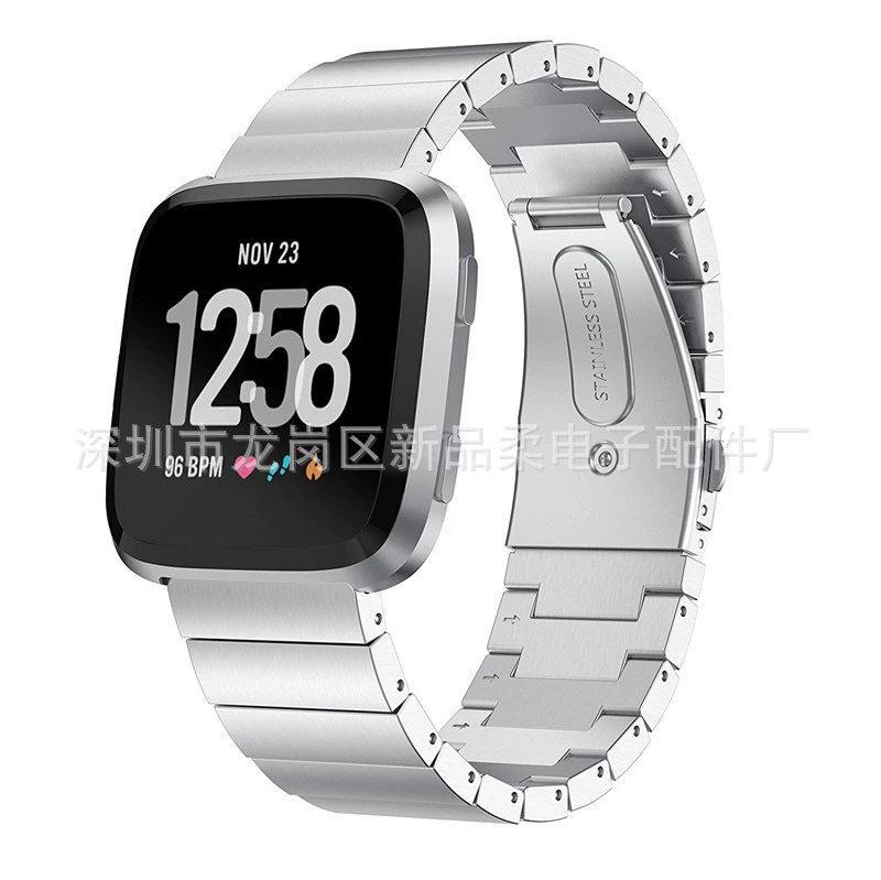 Подходит для Fitbit Versa Yizhu тибетская бамбуковая однобусинная застёжка, ремешок Versa из нержавеющей стали, металлическая лента