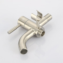 304 stainless steel dual-purpose faucet angle valve mop washing machine toilet cleaning spray gun bidet set