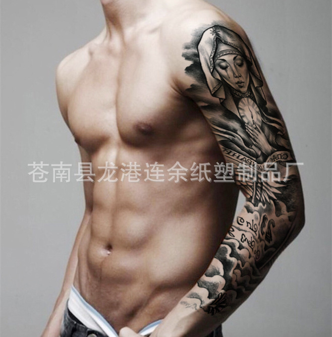 Waterproof Flower Arm Tattoo Stickers Night Market Stall Hot Selling Half Arm Tattoo Stickers Temporary Tattoo Manufacturers Wholesale Customization