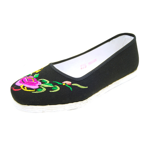 chinese folk dance shoes cloth shoes embroidered linen bottom color breathable qipao cheongsam yangge fan dance flat shoes with my mother