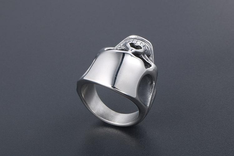 Titanium Steel Material Halloween Festival Retro Skull Titanium Steel Polishing Halloween Unisex Rings