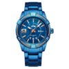 Blue steel belt, waterproof quartz watch, custom made