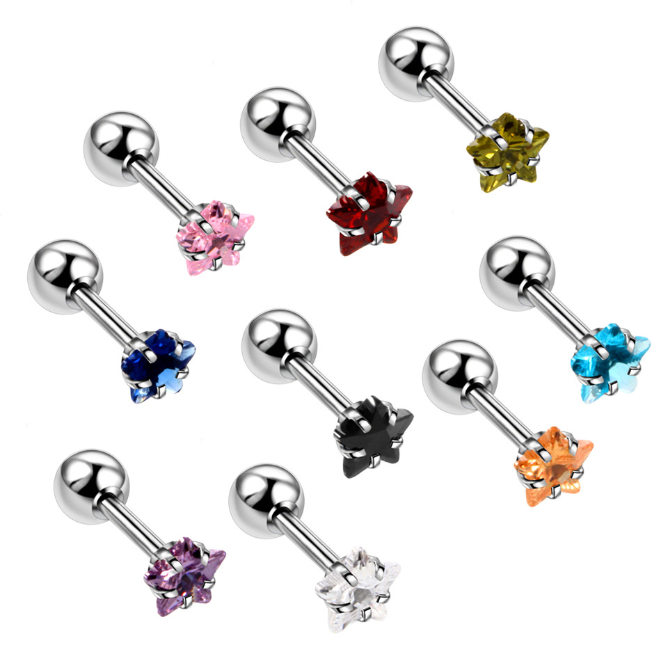 Fashion Flower Stainless Steel Inlay Zircon Ear Studs 1 Piece display picture 3