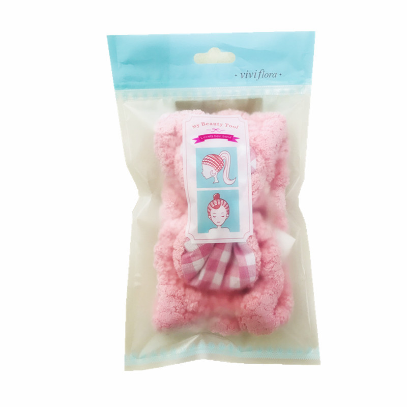 新款猫耳朵束发带包装袋 磨砂发饰封口袋 头巾发箍浴帽自封包装袋