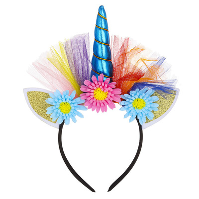 Amazon Best Sellers pony Polaroid Headdress children unicorn Hair hoop Christmas baby Headband