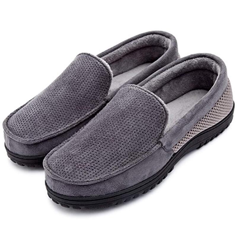Slippers cross-border e-commerce Amazon men's breathable small suede memory foam plastic shoes slippers plush casual shoes