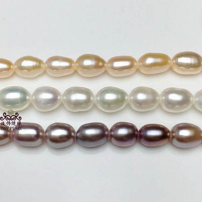 XL-502珍珠小米形半成品项链批发 4-4.5米珠半成品DIY珍珠项链