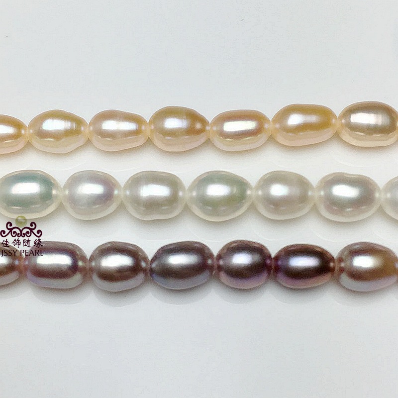 XL-502珍珠小米形半成品项链批发 4-4.5米珠半成品DIY珍珠项链