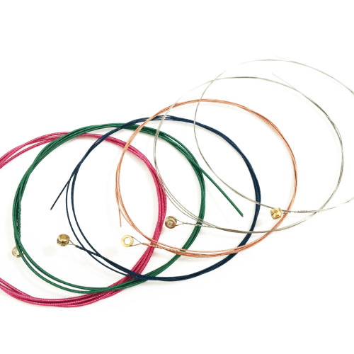 Guitar Strings Colorful Folk Guitar Strings Set of 6 Wooden Guitar Strings Individually Packaged Sets of Strings Wholesale
