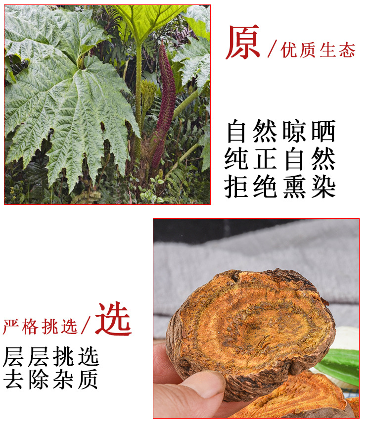 Tu Da Huang Slices (Rumex japonicus) — Dried Gansu Rhizome, Unsulfured, 500g quality and texture