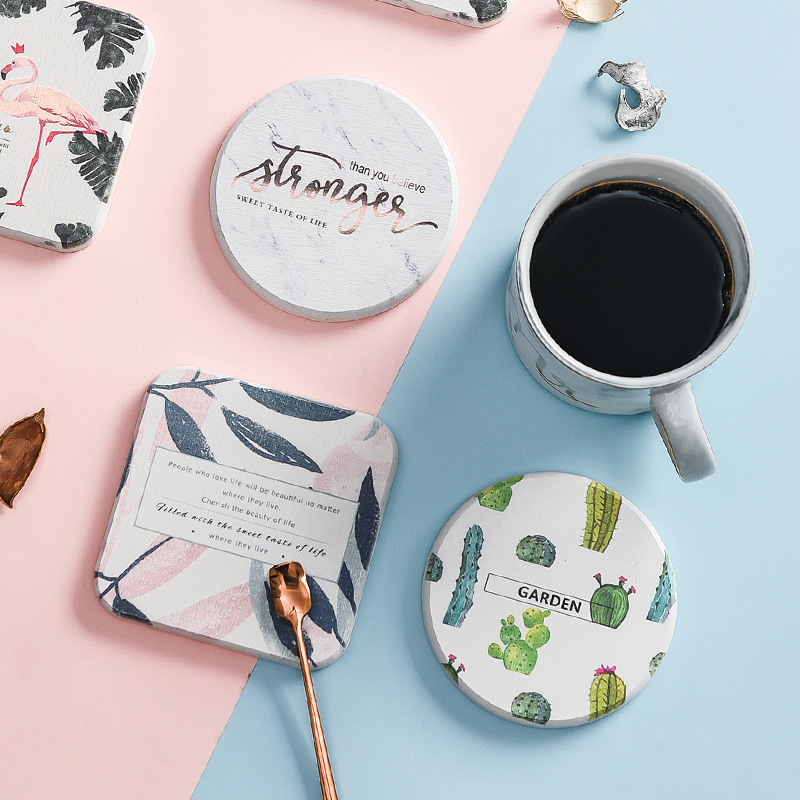 北欧硅藻土杯垫吸水垫隔热防烫硅藻泥茶杯垫清新文艺创意咖啡杯垫