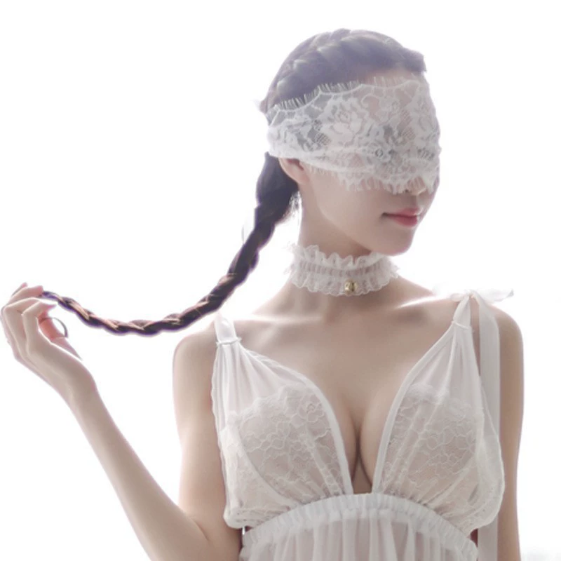 Underwear, accessory, lace choker, set for adults