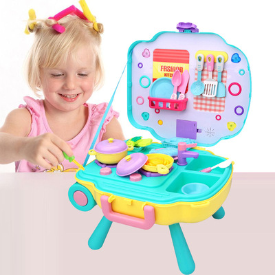 兒童消防行李箱過家家廚房做飯餐具玩具醫生化妝工具套裝女孩