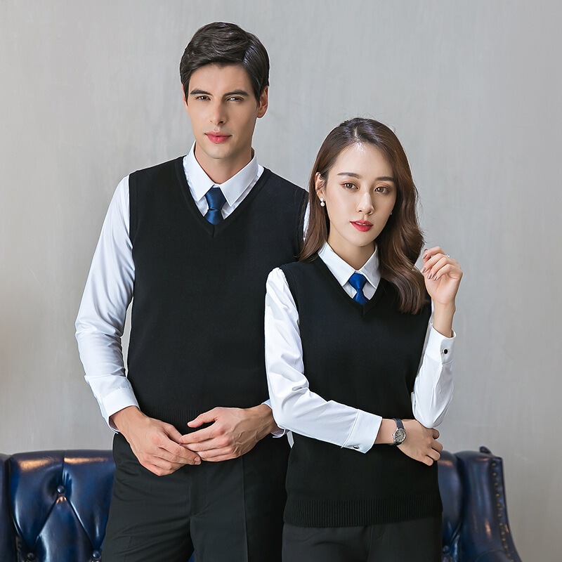 Hotel Knitted Sweater Vest Overalls KTV Night Coffee Shop Milk Tea Shop Catering Attendant Overalls Men and Women