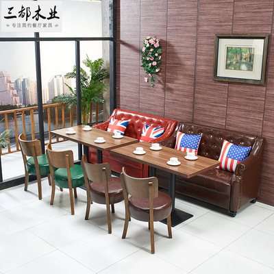 Manufactor Direct selling Western Restaurant Café sofa Tables and chairs combination Front Negotiate sofa Tables and chairs Tea shop deck