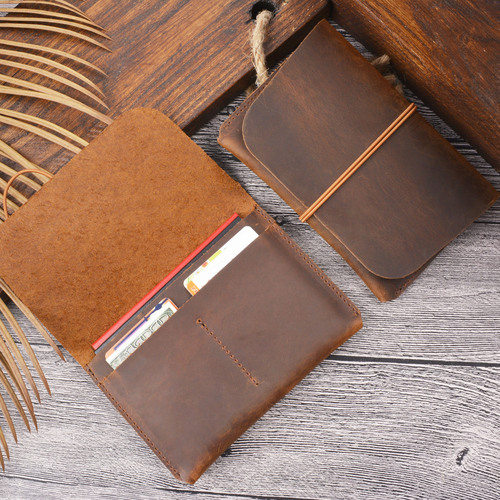Crazy horse leather cross-border passport holder document holder head layer cowhide retro boarding card wallet card holder passport bag