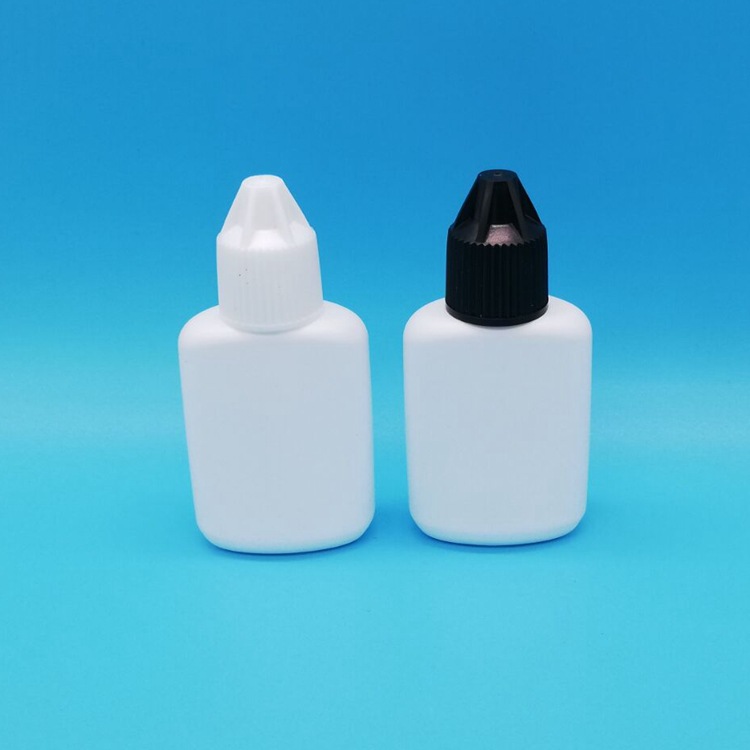 厂家供应15毫升睫毛胶瓶黑色嫁接胶水分装白扁瓶内塞款密封塑料瓶