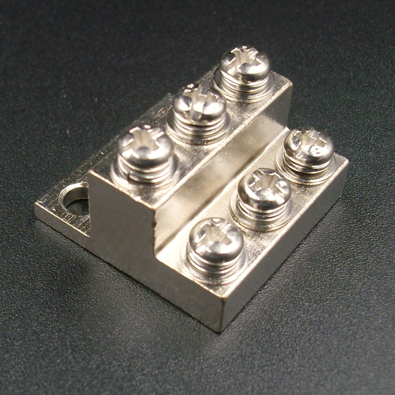 JDG接地排 A-5双层接地端子M4 12位接地铜排 A型6+6接线端子 铜块