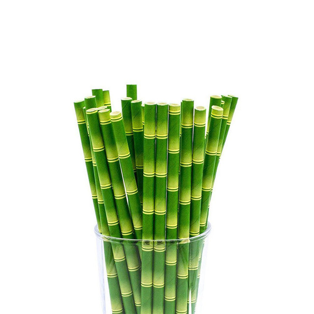Disposable tre xanh rơm rơm bán buôn thương mại kraft bên giấy ống hút nghệ thuật tùy chỉnh trang trí bảo vệ môi trường Bếp dùng một lần