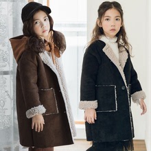 韓版女童外套18秋冬新款休閑鹿皮絨大衣中大童加厚羊羔絨上衣親子