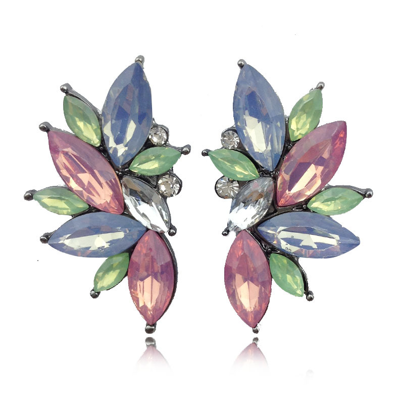 1 Pair Glam Geometric Alloy Inlay Artificial Crystal Resin Women's Drop Earrings display picture 5