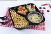 (Manufacturer direct sales) One -time fast food box four -grid thick meal box 4 grid box box takeaway box