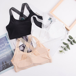 Anti-run-off Ice Silk Breathable Backing Beautiful Back One-piece Traceless Wrap Breast Tube Top Non-rimmed Vest Sports Bra