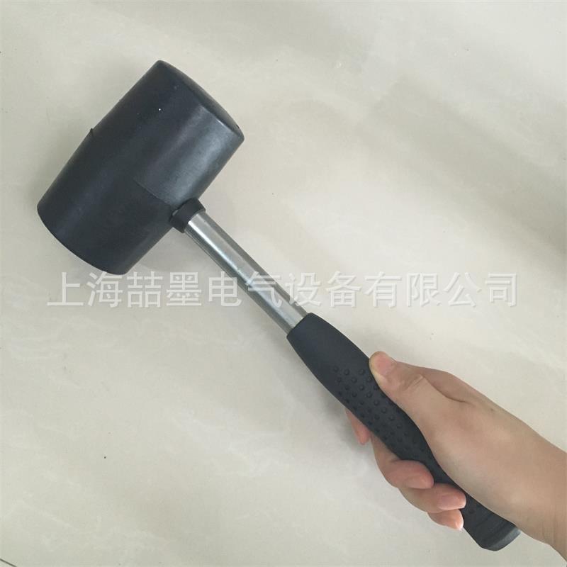 电工橡胶锤 6支装 无反弹力软面锤 钢管柄橡胶锤 双头橡胶安装锤