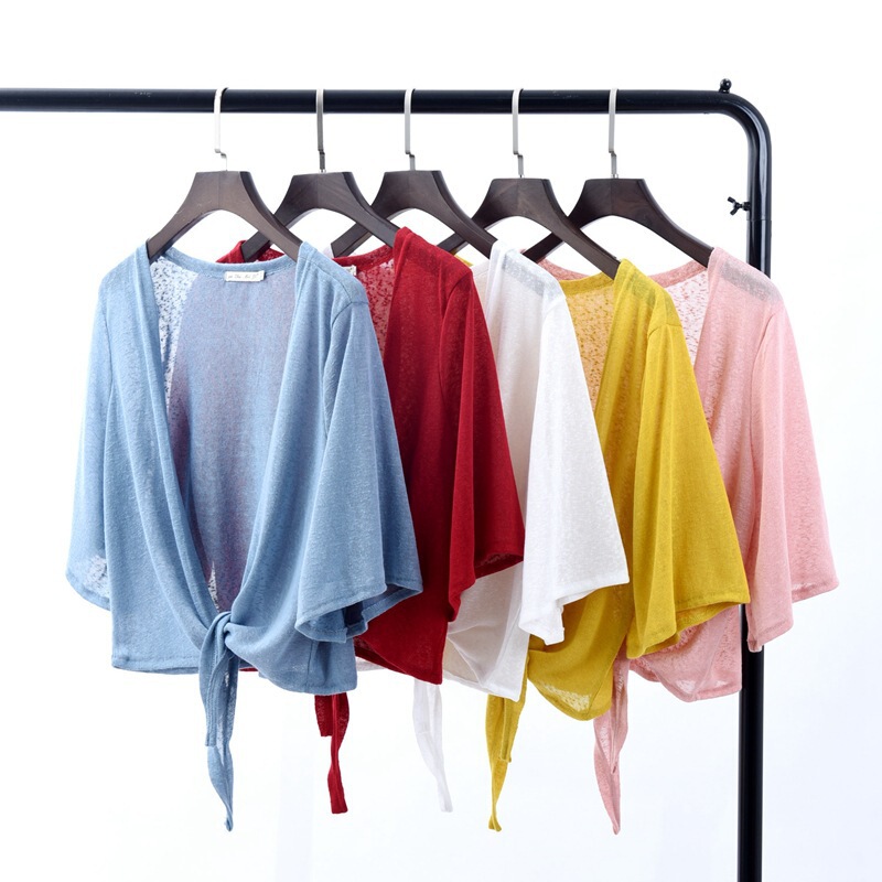 New outdoor shawl summer sun protection all-match ultra-thin cardigan women's plus size short blouse chiffon air conditioning shirt