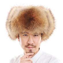 帽子男冬季狐狸毛雷鋒帽真皮騎行加厚防寒保暖護耳帽跨境熱銷暢銷