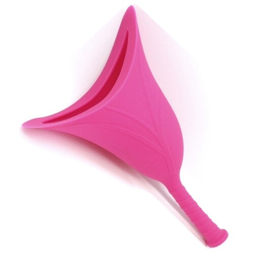 Emergency urinal for women when going out, ladies standing silicone urinal for long travel, foldable portable urinal
