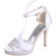 High quality hand-made Satin women's shoes, sweet, high heel and waterproof table, toe toe sandals, buckles, ladies' shoes.