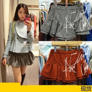 Skirt Pleated Skirt Fluffy A- Line Skirt Wool Short Skirt Skirt Shorts