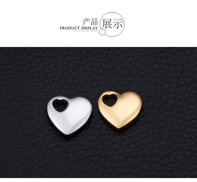 3g Weight Pendant Jewelry Making Type 18K Gold Plated Plating Material 1 Piece Quantity 304 Stainless Steel Material Heart Shape Pattern Romantic Style Plating Craft Gold, Silver Color Titanium Steel 18K Gold Plated 5