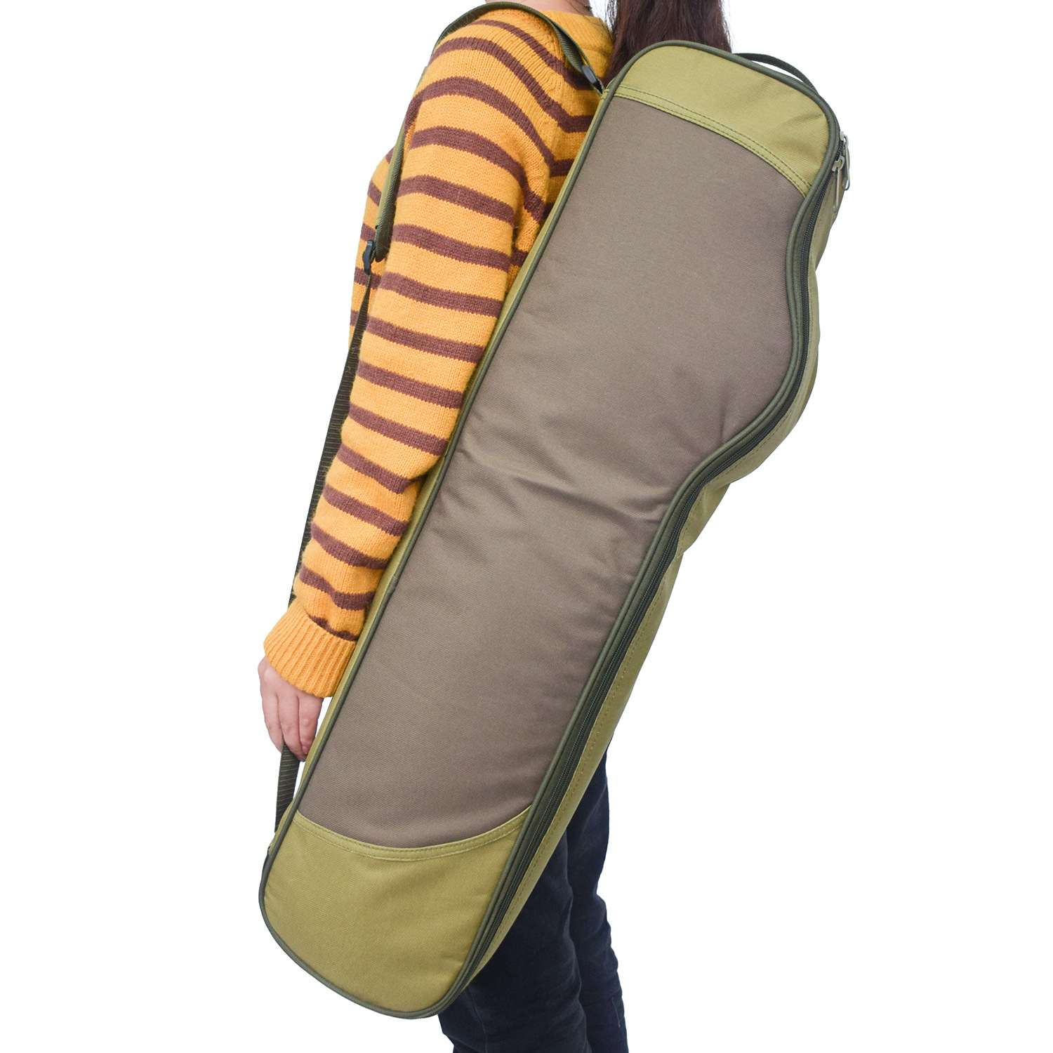 成人户外牛津布军绿卡其双色 简易钓鱼包渔具鱼竿包 一件代发