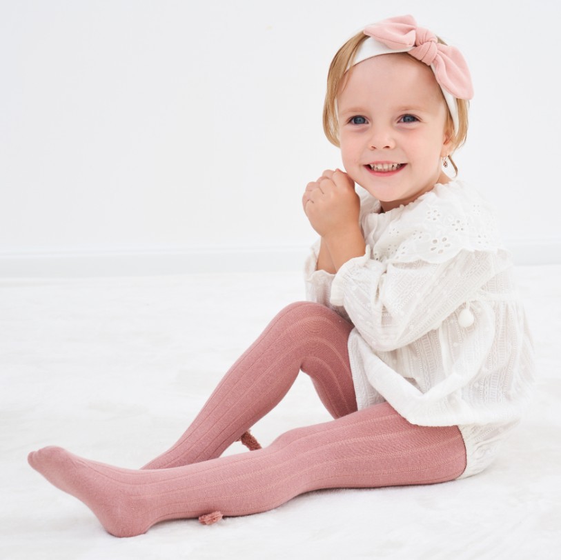 18 Autumn children Pantyhose baby Double needle Even pants Combed manual wing girl Pantyhose