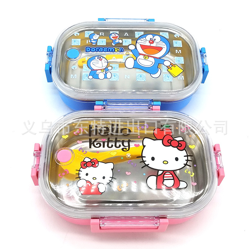 Factory direct sales of 750ml stainless steel lunch boxes, cartoon bento boxes, children and students' food compartments, sealed and anti-overflow lunch boxes detail image 9